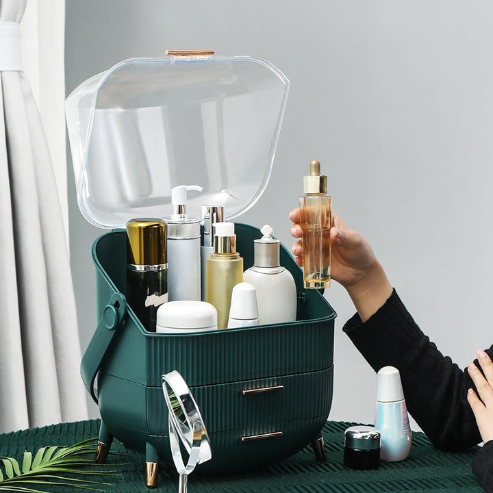 Kosmetik-Organizer, Aufbewahrungsbox, staubdicht, Make-up-Koffer mit Schublade, multifunktionaler Ma