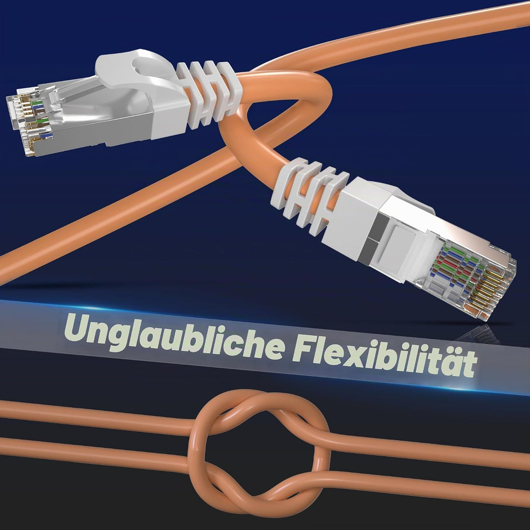 Soibke LAN Kabel 50 Meter, Cat 7 Netzwerkkabel 50m, Geschirmt S/FTP Hochgeschwindigkeit Ethernetkabe