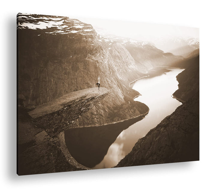 deyoli atemberaubende Aussicht eines Fjords Format: 80x60 als Leinwand, Effekt: Sepia, Motiv fertig
