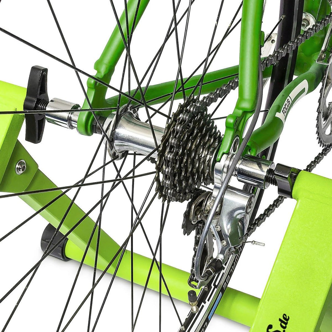 Relaxdays Fahrrad Rollentrainer inkl. Schaltung mit 6 Gänge für 26-28", bis zu 120 Kg belastbar, Hei