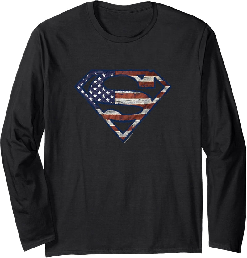 Superman Wartorn Flag Langarmshirt