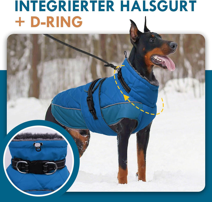Hund Mantel S, Hunde Wintermantel mit Hohem Kragen, Wintermantel Hund für Kleine Hunde, Hundejacke f