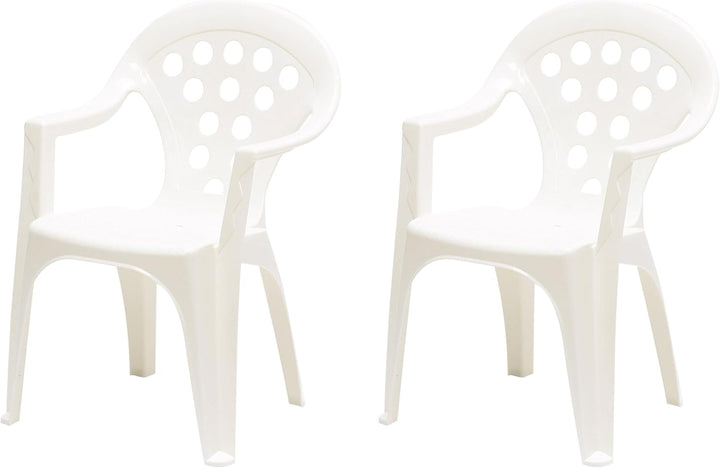 hLine Kinder Garten Sitzgruppe Tisch mit Stühlen Gartenstuhl Sessel (1 Tisch 2 Stühle weiss), 1 Tisc