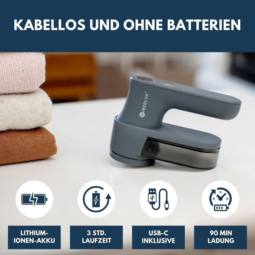 Fusselrasierer elektrisch aufladbar für Kleidung – Fusselentferner & Pilling-Rasierer mit 3 Geschwin
