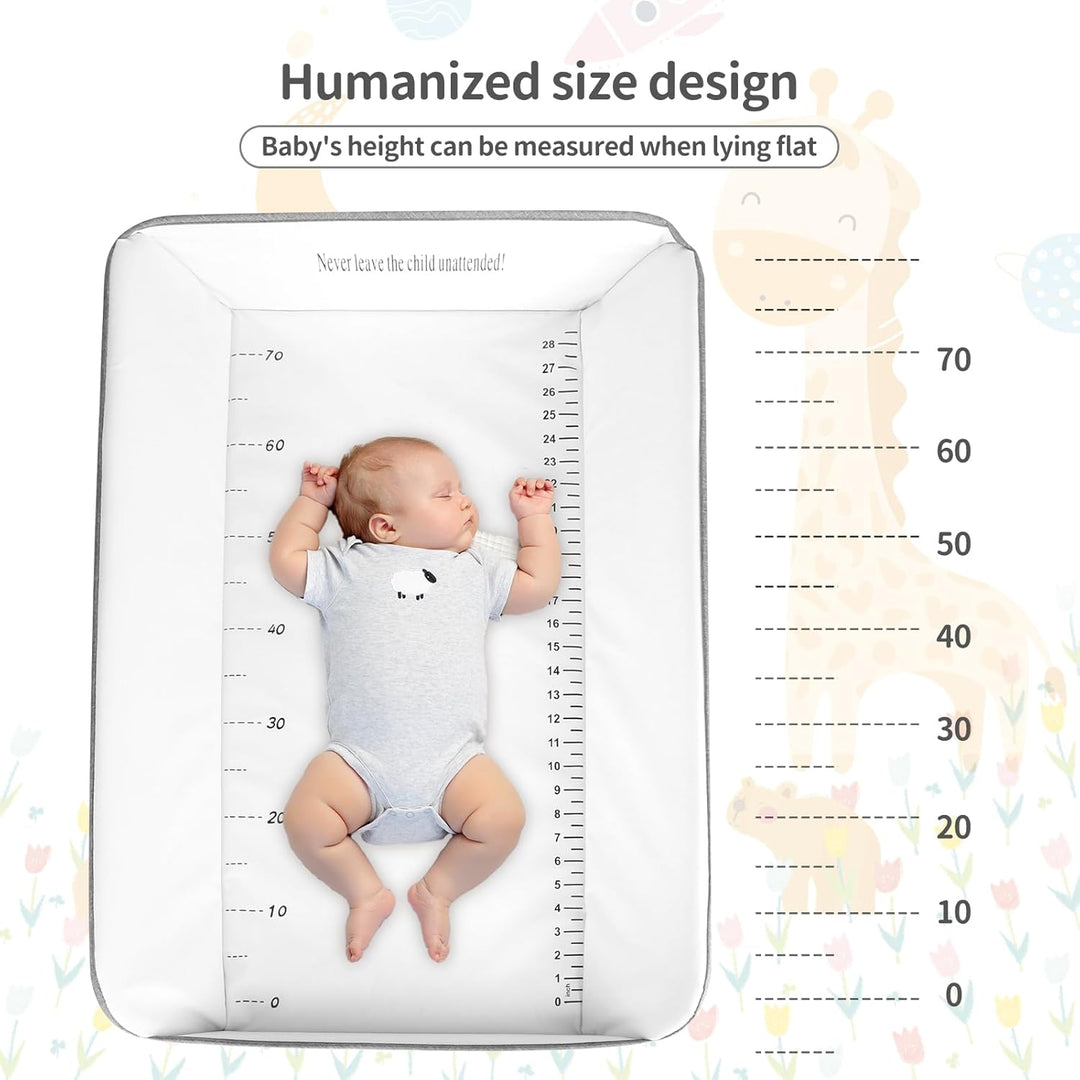 OHMG Baby Wickelkombi Klappbare Wickelkommode,Wickeltisch mit Rollen,Mobiler Wickeltisch mit Wickela