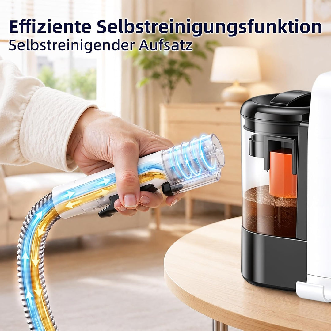 ICARE Nasssauger Polsterreiniger Gerät Teppichreiniger Waschsauger mit 600W | 22kPa Upgrade tragbare