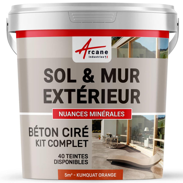 Komplettset – Béton Ciré extérieur – Arbeitsplatte – Feinputz/Sichtbeton. kit 5 m2 Kumquat - Orange,