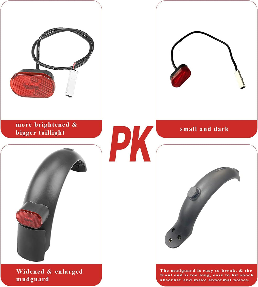 Fututech Kit Aufhängung hinten für Elektroroller für Xiaomi Pro Pro2, Stossdämpfer, Schutzblech hint