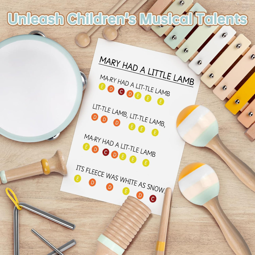 Musikinstrumente für Kinder, Neutrale Farben Musikspielzeug für Kleinkinder, Schlaginstrumente aus H