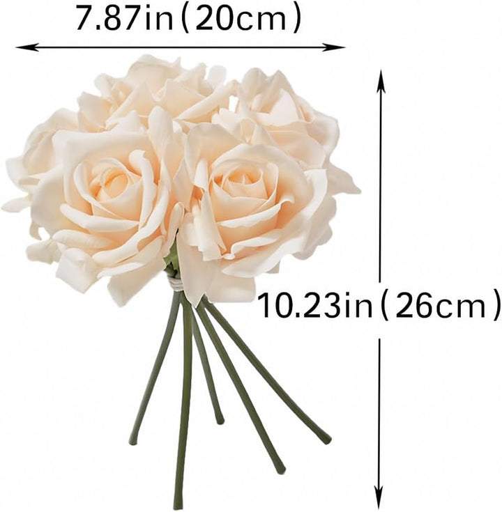 DUYONE Künstliche Rosen, einzelner Stiel, 10 Stück, künstliche Seidenblumen, Blumenstrauss, fühlt si
