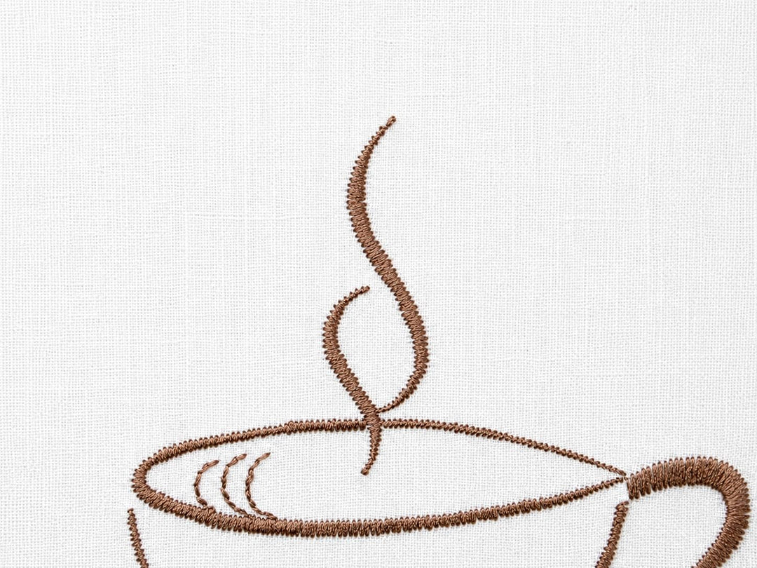Design Mini Flächenvorhang Set Bestickt Kaffee Coffee | 4057-01 | 3 Teile | Scheibengardine Gesamtbr