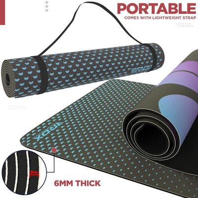 RDX Yogamatte PU 6mm Rutschfest Gymnastikmatte Pilatesmatte REACH RoHS Konform 6P Gummi Übungsmatte