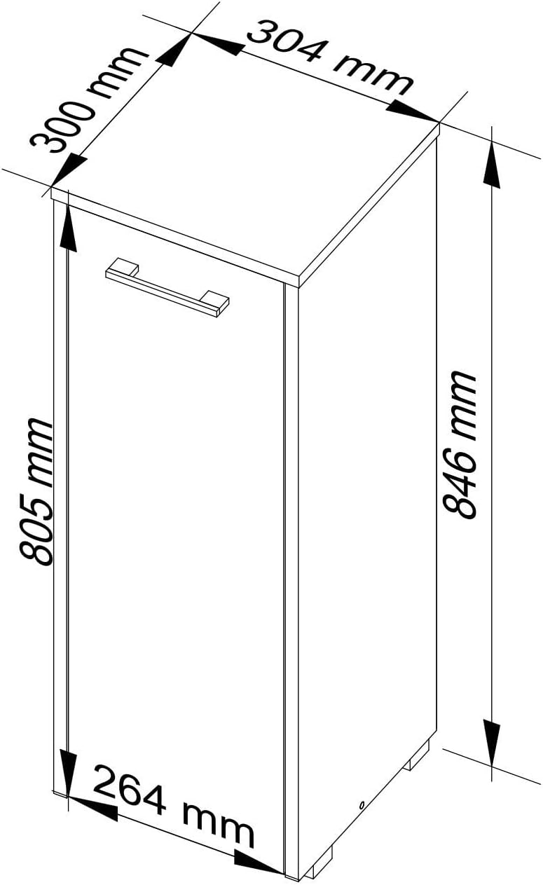 AKORD Stehender Badezimmerschrank schränke | Badezimmer kommode | FIN S30 eintürig | B30 x H82 x T30