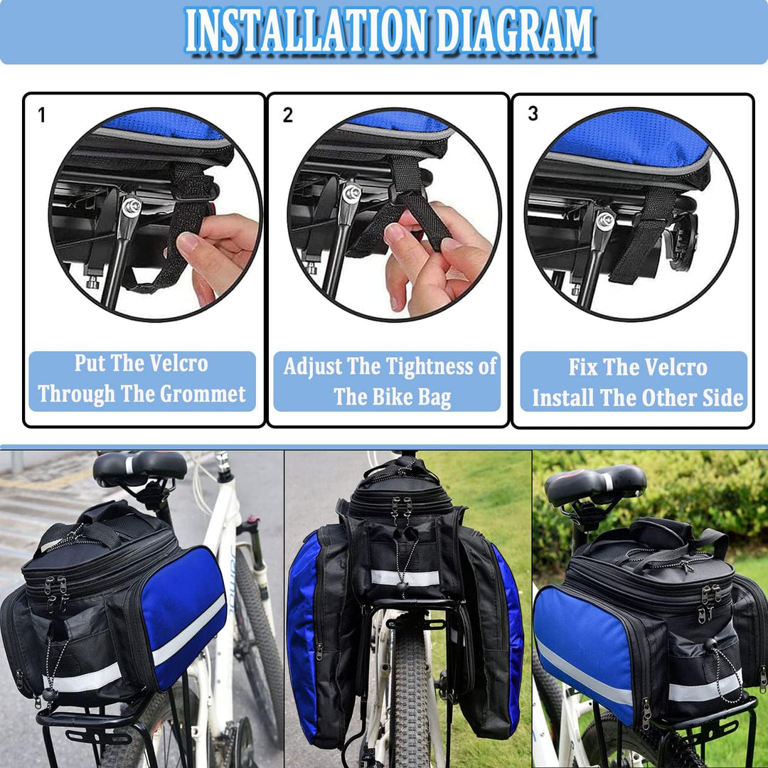 Taeku Gepäckträgertasche, Multifunction Fahrradtasche 27L wasserdichte Fahrrad Seitentasche Gross Sa
