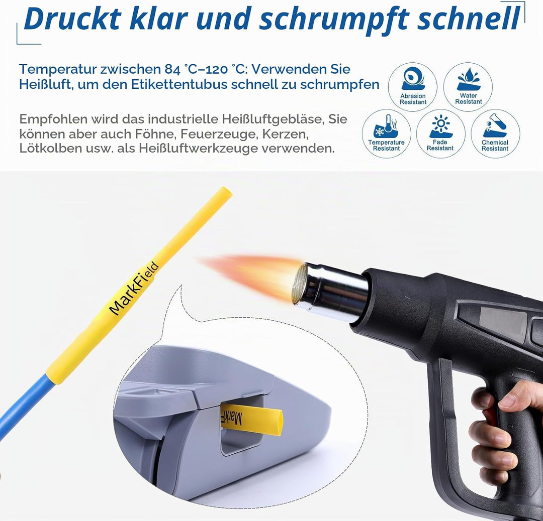 MarField HSe-651 23.6mm Schrumpfschlauch Schriftband Kompatibel mit Brother P-touch HS HSe651 Heat S