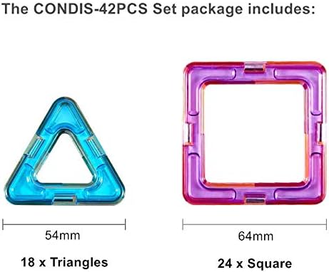 Condis Magnetische Bausteine 42 Teile Magnetspielzeug Magnetbausteine Magnet Spielzeug Magnetspiele