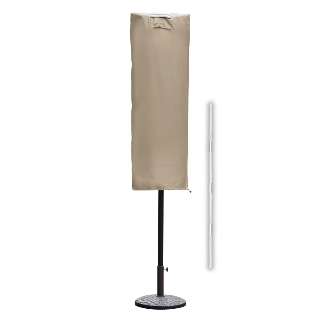 Sekey Schutzhülle für DoppelSonnenschirm, Abdeckhauben für Sonnenschirm Taupe 160×62 cm Taupe, 160×6