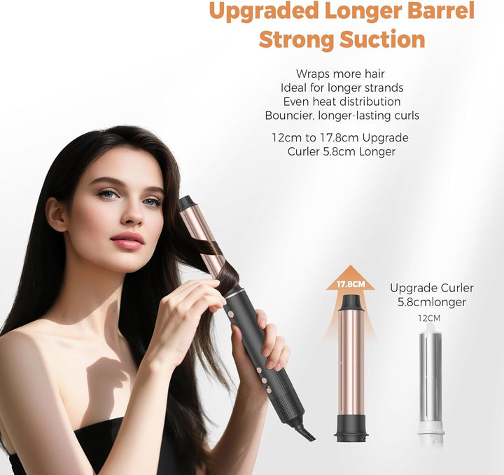 OKWRAP Hair Styler Set Haarstyler 110000U/Min Hairstyler 5 in 1, Multistyler 1300W mit Föhn Rundbürs