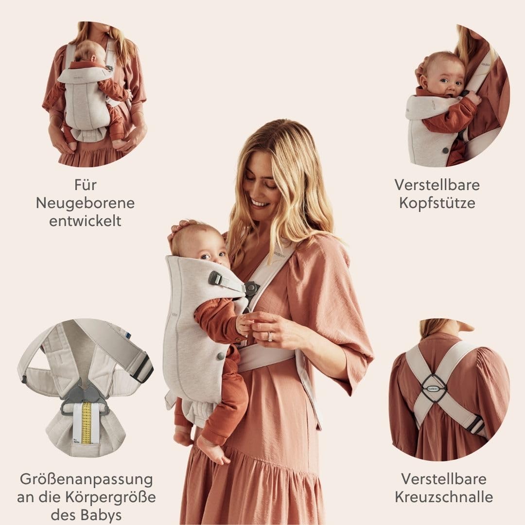 BabyBjörn Babytrage Mini, 3D-Jersey, Hellbeige 3D-Jersey Hellbeige, 3D-Jersey Hellbeige