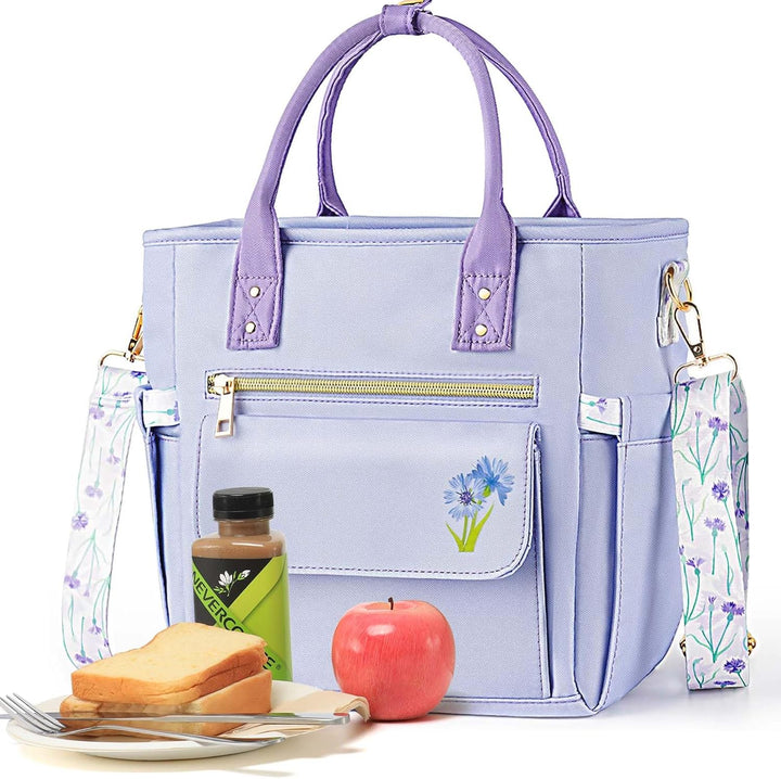 Hihealer Deluxe Lunch Tasche Damen mit Seltenem Blumenmuster - Grosse Auslaufsichere Isolierte Kühlt