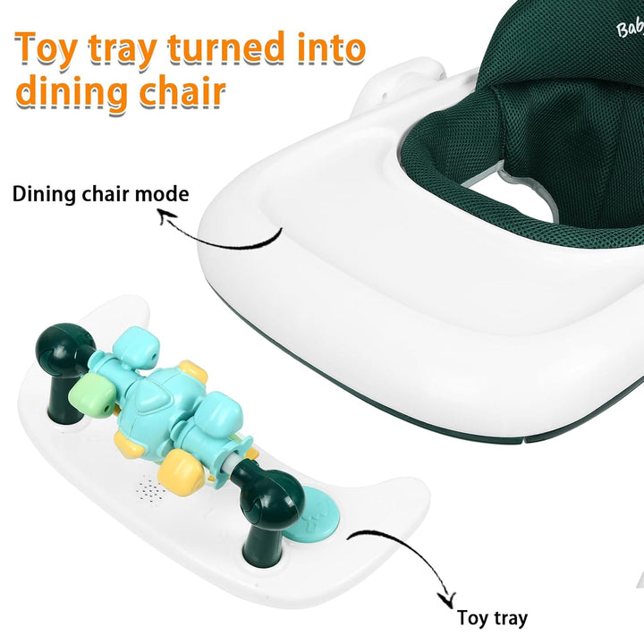 OHMG 4-in-1 Lauflernhilfe für Babys mit interaktivem Multiaktivitätstablett mit abnehmbarer Musik, h