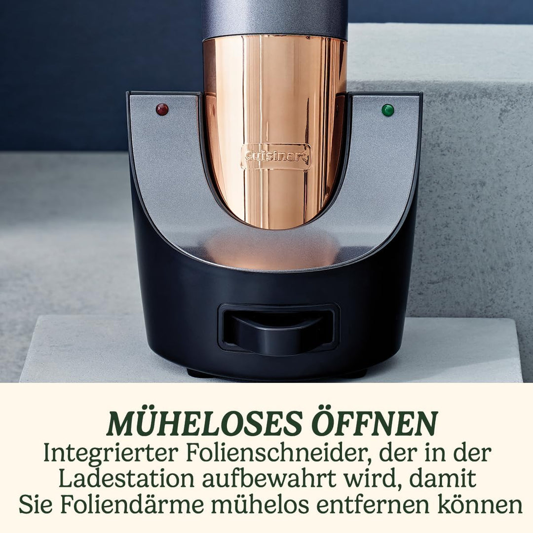 Cuisinart CWO50E Automatischer Weinöffner, wiederaufladbar, mitternachtsgrau &