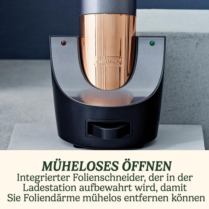 Cuisinart CWO50E Automatischer Weinöffner, wiederaufladbar, mitternachtsgrau &