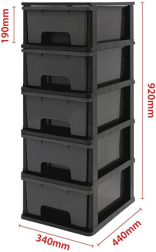 ABBAware Schubladenbox, Schubladen-Container auf Rädern, 5 grosse 17 Liter Schubladen, der Umwelt zu