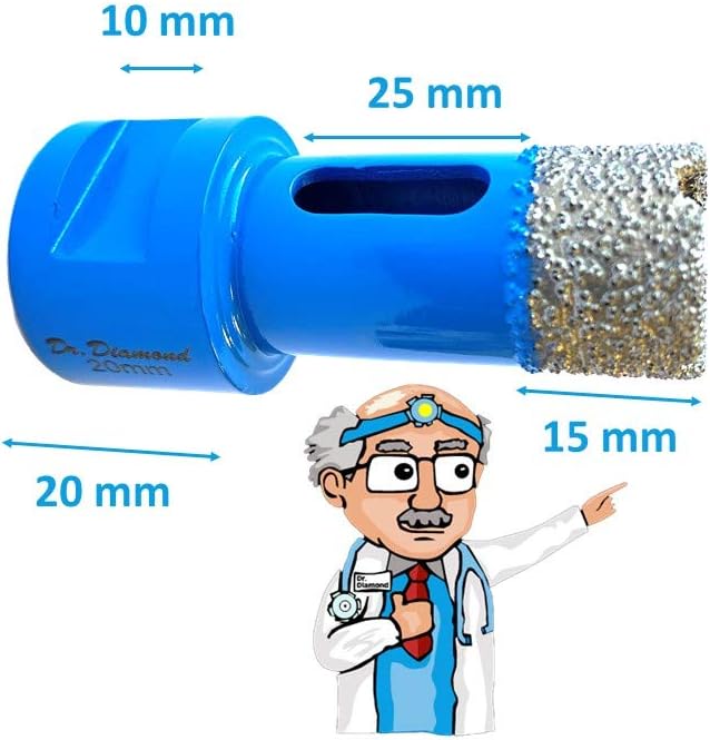 Dr. Diamond | Diamant Fliesenbohrer Blue Diamond für Fliesen & Feinsteinzeug Lochsäge für Winkelschl