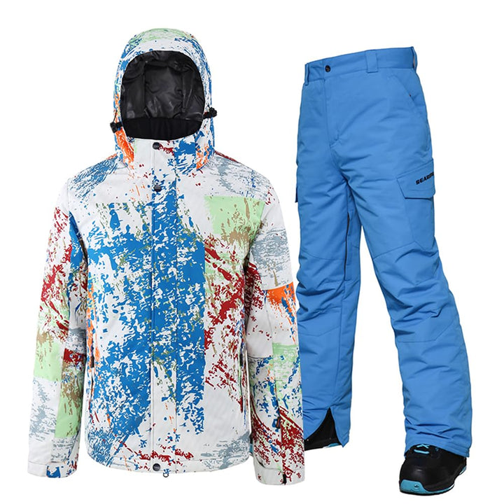 Herren Schneeanzug, Wasserdicht Winddicht Winter Warme Schnee Skifahren Sätze,für Wandern Klettern I