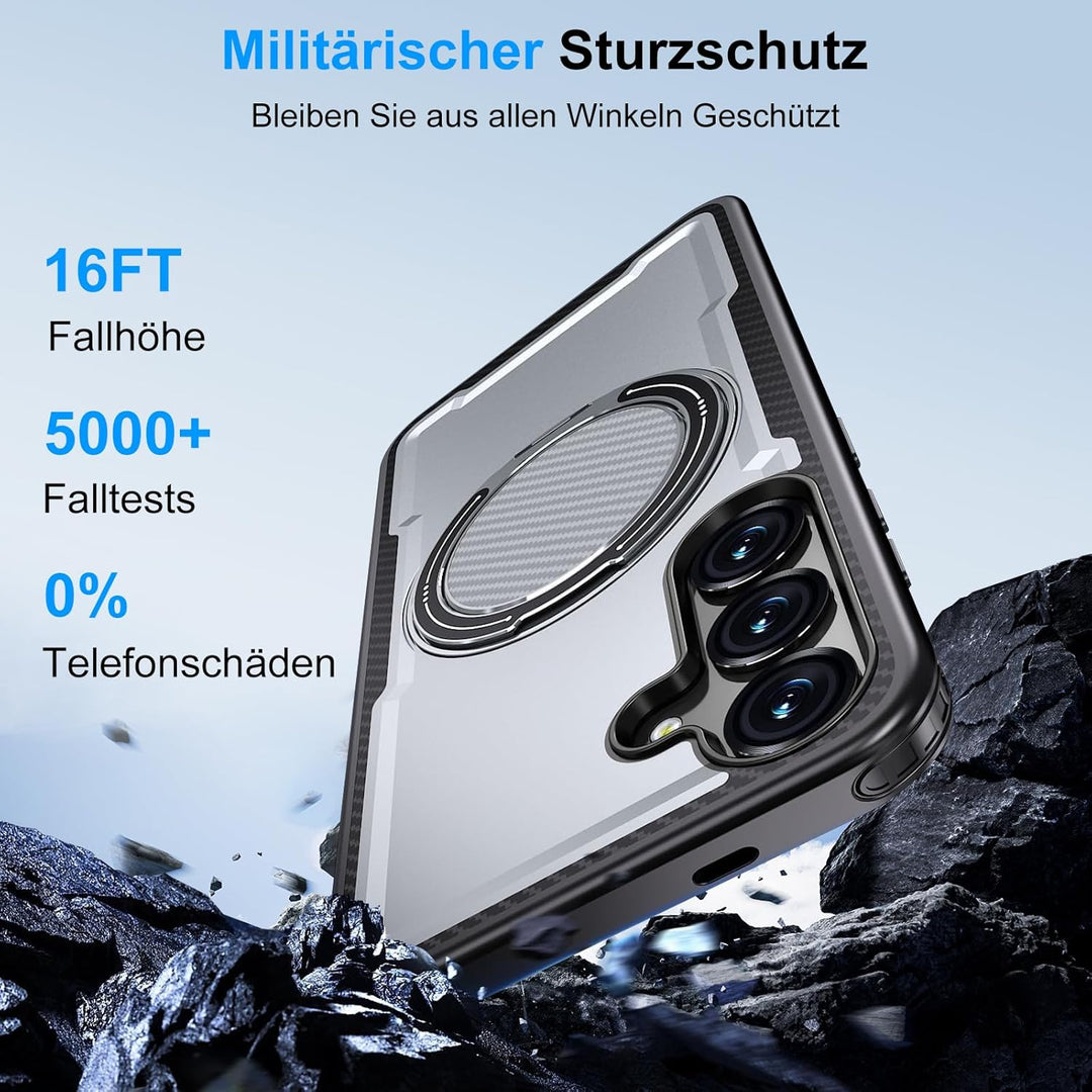 Handyhülle für Samsung Galaxy S24/S25 Hülle fit für Mag-Safe, 360 Grad Magnetisch Metall Ring Handyt