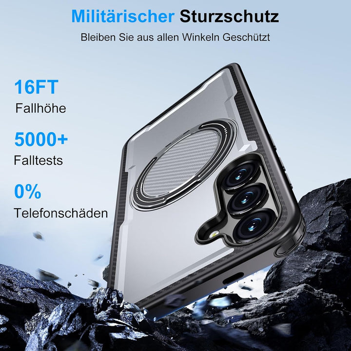 Handyhülle für Samsung Galaxy S24/S25 Hülle fit für Mag-Safe, 360 Grad Magnetisch Metall Ring Handyt
