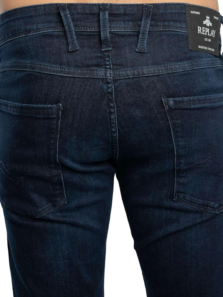 Replay Herren Jeans Anbass Slim-Fit mit Power Stretch 32W / 30L Blu (Blu Scuro 781), 32W / 30L Blu (