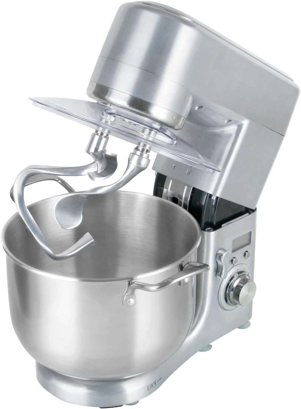 RGV 110290 Pastaprof PL10S Knetmaschine, 10 l, Doppelhaken, 1500 Watt, 6 Geschwindigkeitsstufen, Sil