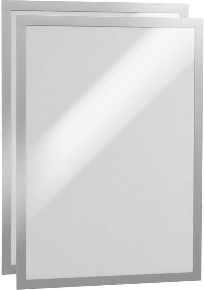 Durable Info-Rahmen Duraframe (A3, selbstklebend mit Magnetverschluss) 2 Stück, silber, 487323 DIN A