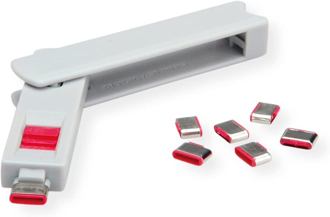 ROLINE USB Typ C Port Blocker, 1x Schloss und 1x Schlüssel