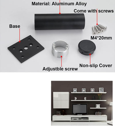 Qrity 250mm Höhe Möbel Beine Schrankfüsse Aluminiumlegierung Küchenfüsse Sofa Füsse Metall Tischbein