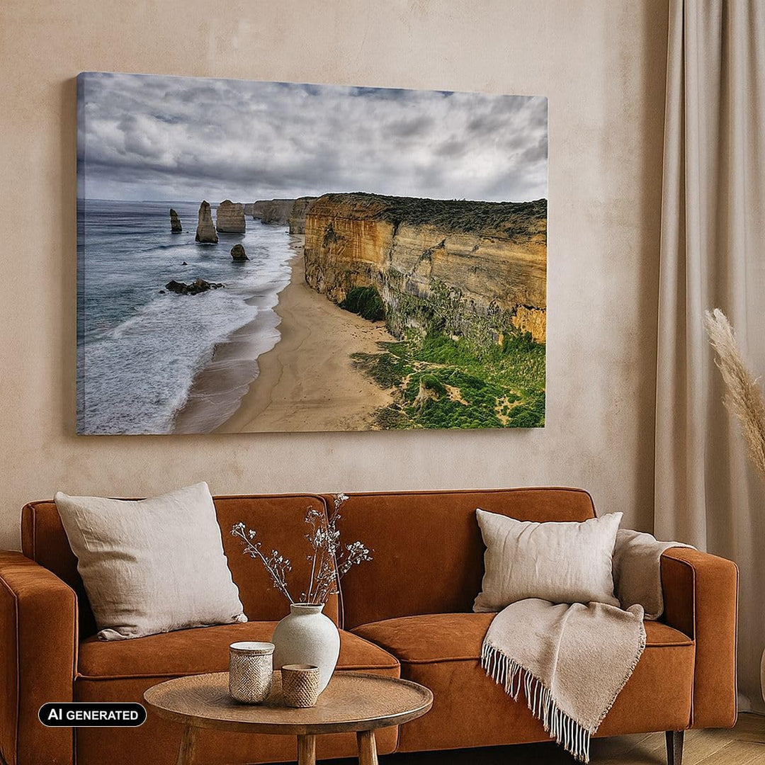 ARTTOR Bilder auf Leinwand Strand Ozean Landschaft Leinwandbild 70x50cm Wandbilder Dekoration Wohnzi