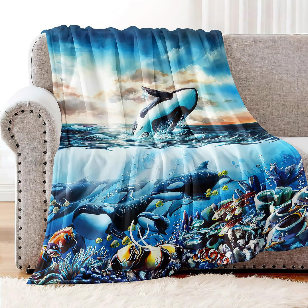 YISUMEI - 150 x 200 cm Decke - Wal Fleecedecke,Kaschmir-Gefühl Kuscheldecke Geeignet für Bett oder S