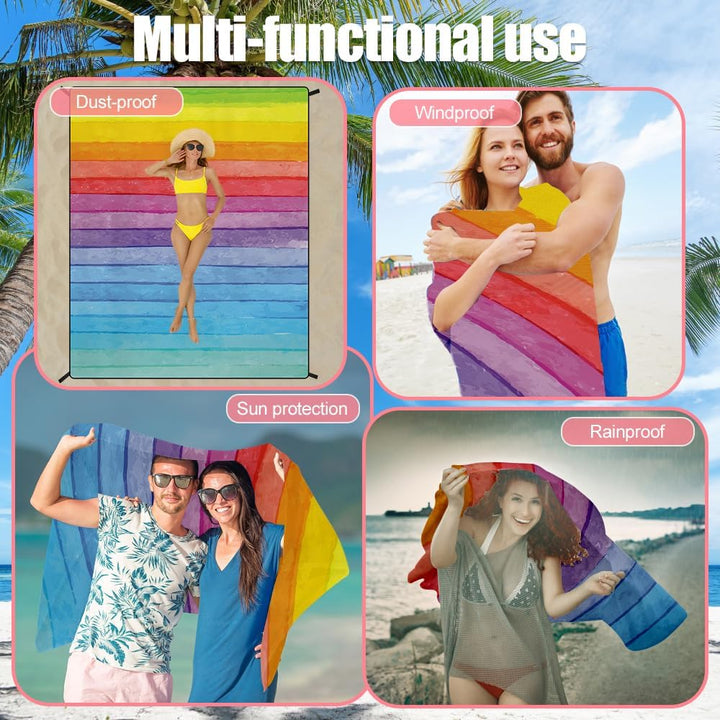 Stranddecke sandfrei, Extra gross 180 cm x 220 cm (Regenbogene-A) Regenbogene-a 180 x 220 cm (2-4 Pe