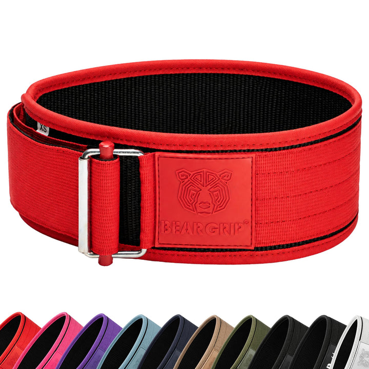 BEAR GRIP - Selbstverriegelnder Gewichthebergürtel, Premium Gewichthebergürtel für Crossfit, Powerli