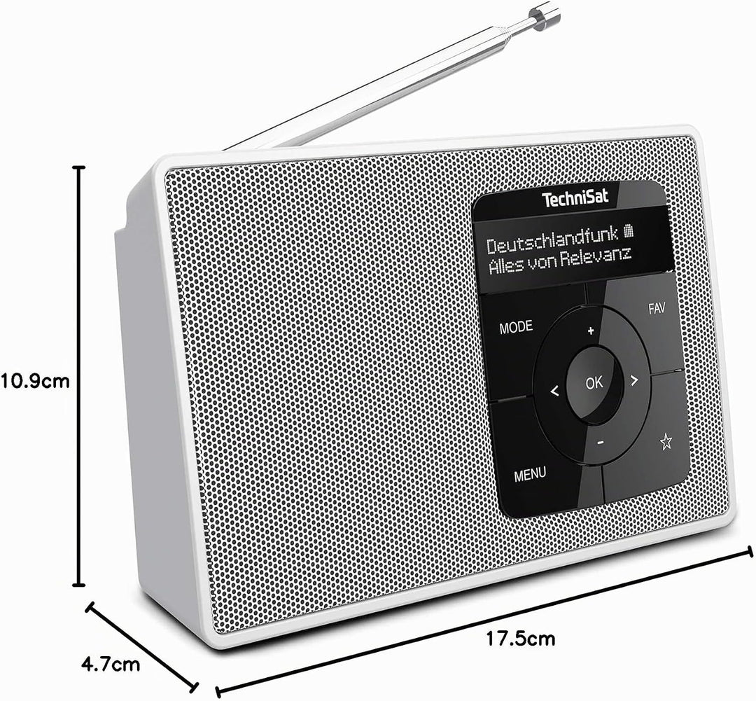 TechniSat DIGITRADIO 2 - Tragbares DAB+/UKW-Radio mit Akku (mit Bluetooth Audiostreaming, Weckfunkti