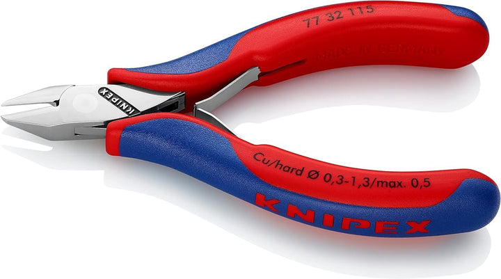 Knipex Elektronik-Seitenschneider mit Mehrkomponenten-Hüllen 115 mm (SB-Karte/Blister) 77 32 115 SB