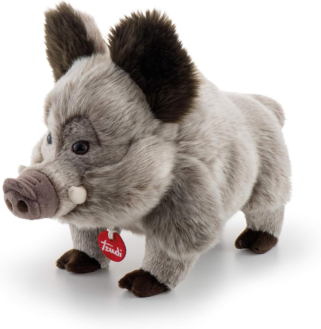 trudi 24847 Animal Klassik Plüschtier Wildschwein Levante ca. 19 cm, Grösse S, hochwertiges Stofftie