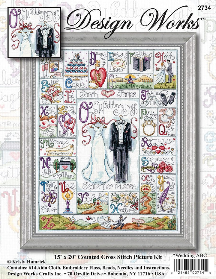 Design Works Kreuzstichpackung Wedding ABC - Hochzeits ABC - gezählter Kreuzstich Nicht vorgedruckt