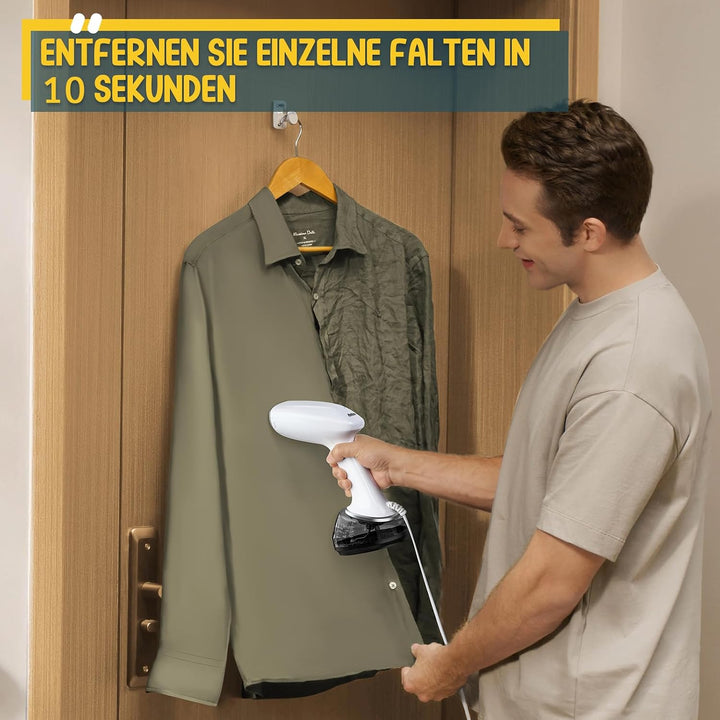 Rolipo Reisebügeleisen 1700W, Steamer Dampfglätter mit 360ml Wassertank, Kompakt für Kleidung, Ideal