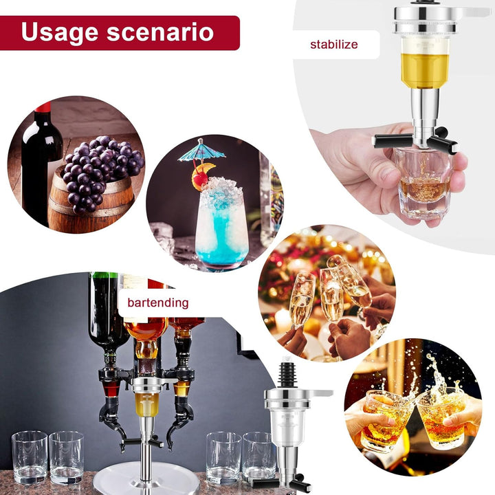 2 StüCke 45Ml/ 1.5Oz Bar Butler Wand DüSe Shot Dispenser für Drehbaren Liquor Flaschen Halter