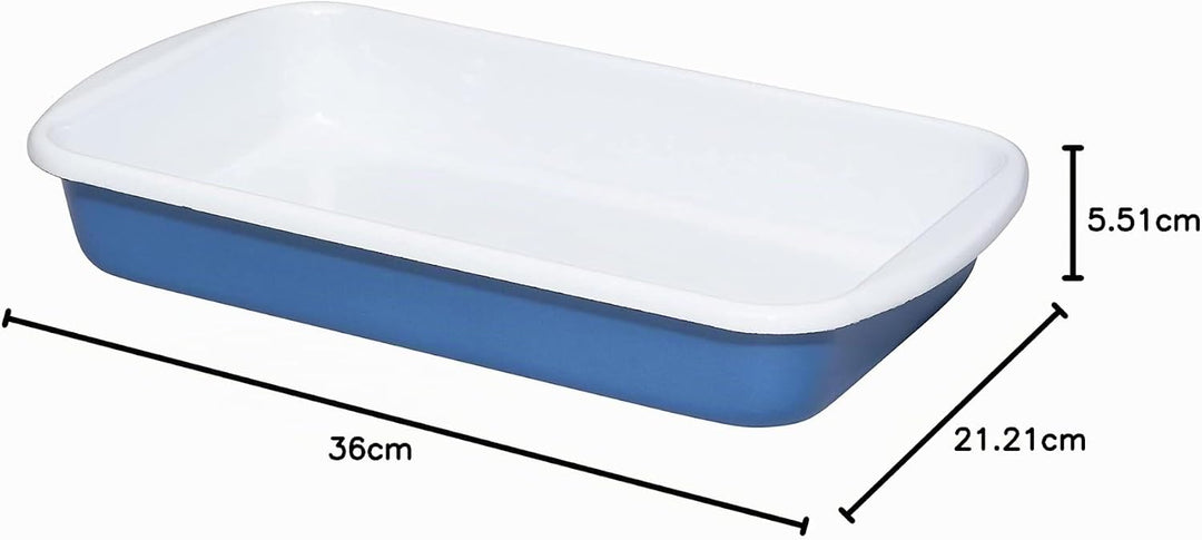 Riess, 0434-129, Auflaufform 32/19cm, Emaille, CLASSIC- NATURE BLUE DARK, 1.1 kg, 2.35 Liter, Länge
