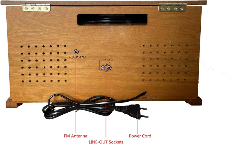 Plattenspieler 9-in-1 DAB Vinyl Turntable Vintage Holz mit Bluetooth/FM/Stereo-Lautsprecher/CD/MP3/K