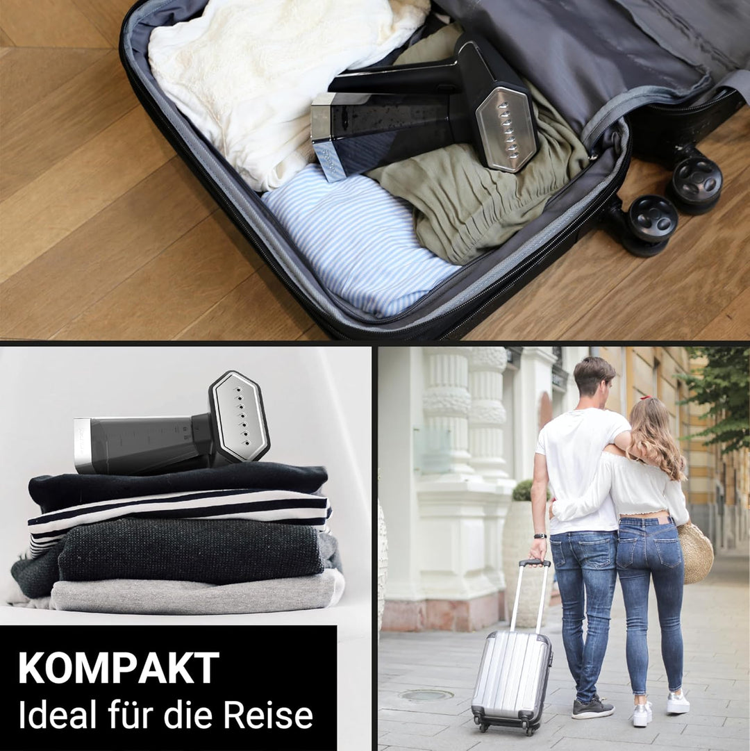 STEAMONE - Reise & Dampfglätter 2000W 30g/min - Kompaktes tragbares Bügeleisen (400 ml) - Entfernt 9